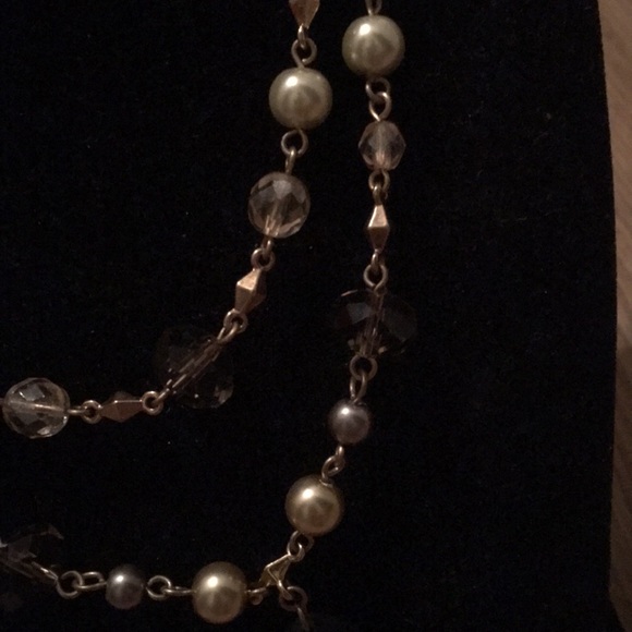 Vintage CaroLee duo strand pearl crystal necklace - Picture 3 of 7